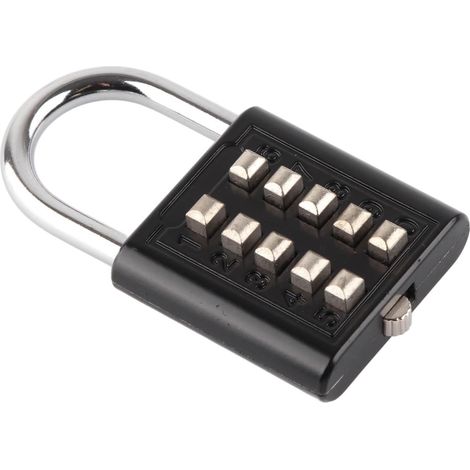 Verrouillage de combinaison, bouton-poussoir à 10 chiffres cadenas de combinaison, combinaison de cadenas réinstrutable adaptée aux personnes âgées aveugles pour les casie (1/5)