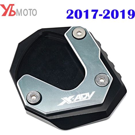 (2017-2020 gris-A) Nouvelle plaque d'extension de support de pied CNC pour moto, béquille latérale élargie, compatible avec HONDA X ADV XADV 750 XADV750 2017 2018-2023 2021 2022 maxpower (1/4)