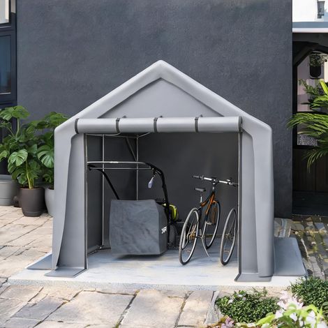 Abri de jardin métal avec volet roulant 244 x 241 x 217 cm (1/5)