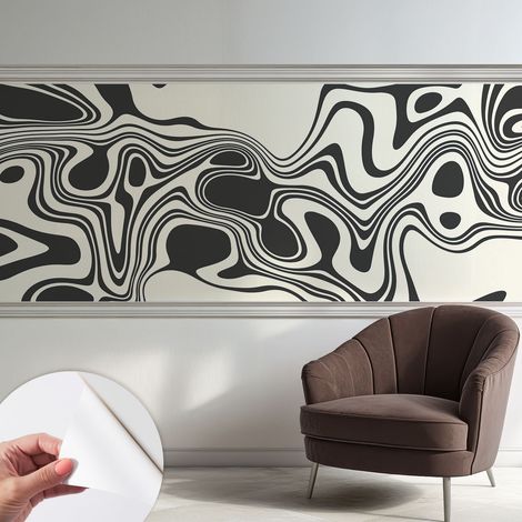 Carta da parati adesiva - lavabile - decorazione murale - per cucina - pellicola decorativa Linee dinamiche 250x104 cm (1/5)