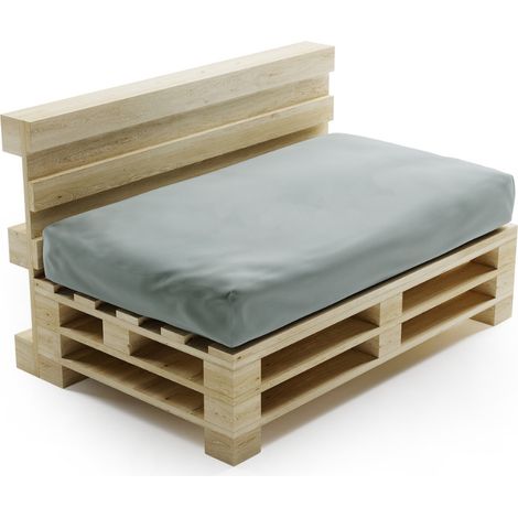 Coussin Palette Déhoussable Imperméable - Assise 120x80 cm Gris clair Bananair Fabriqué en France (1/5)
