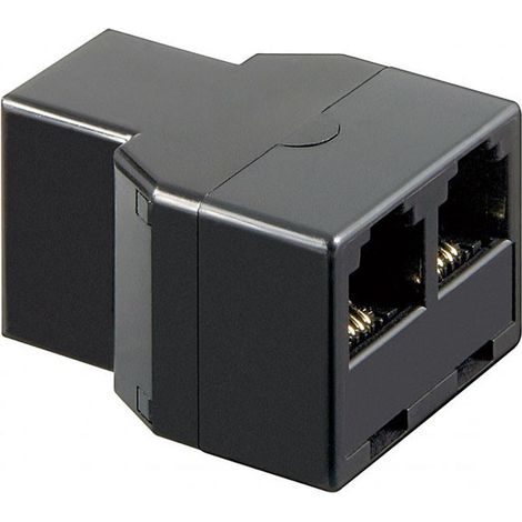 goobay Goobay RJ-11 Adapter - RJ-11 - 2x RJ-11 - Femelle/Femelle - Noir (50597)