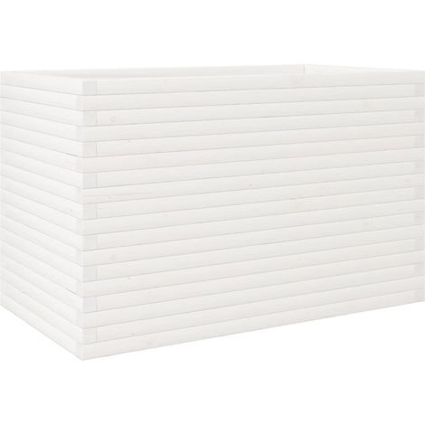 Vassoio per fioriera aiuola rialzata piante fiori terrazza giardino 110 x 60 x 68,5 cm legno di pino massiccio bianco 020037382