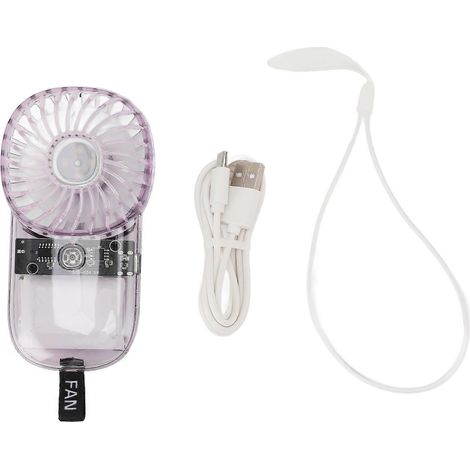 Mini ventilateur portatif main puissant vent coloré 1200mAh batterie silencieux avec cordon pour voyage plage camping (1/5)