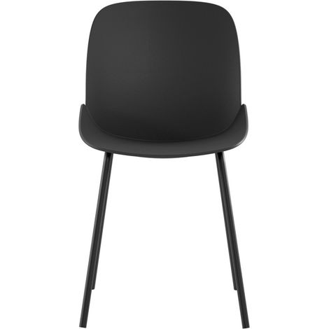 Sedia Eva Design Moderno in Polipropilene Nero con Gambe in Metallo - Struttura Robusta per Interni ed Esterni - Alta Qualità (1/5)