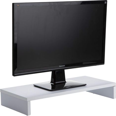 SJLERST Support Ordinateur Portable ou écran Support de moniteur en bois LED, support d'affichage pour ordinateur de bureau, blanc violacé (1/5)