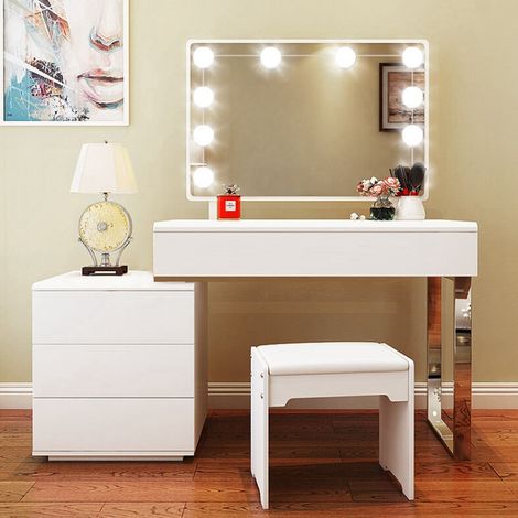 Guirlande lumineuse LED murale à 10 ampoules pour miroir, idéale pour un maquillage professionnel quotidien. (1/5)