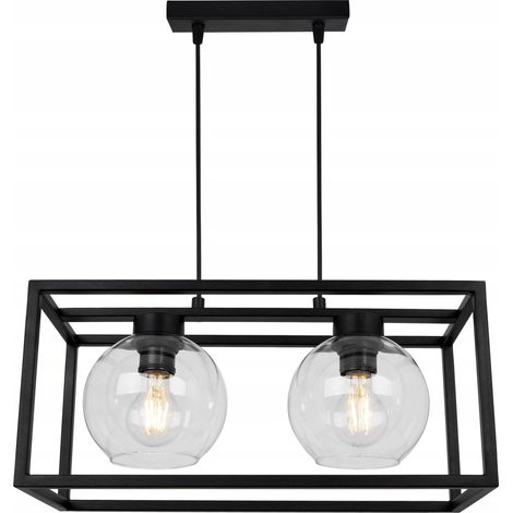 Käfigförmige Hängelampe, elegante Glaskugel (1/5)