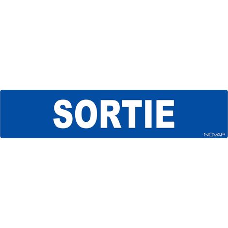 Panneau Sortie (bleu) - Rigide 330x75mm - 4121024