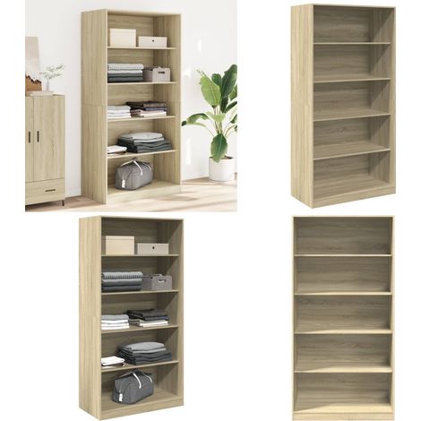 Garde-robe Chêne sonoma 100x50x200 cm Aggloméré - Armoire - Placard - Dressing - Meuble Rangement - Commode - Home & Living (1/5)