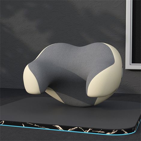 U-förmiges Nackenkissen aus Memory-Schaum fürs Auto, aprikosengraue Kopfstütze, Nackenstütze fürs Auto, ergonomisches Kissen. (1/4)