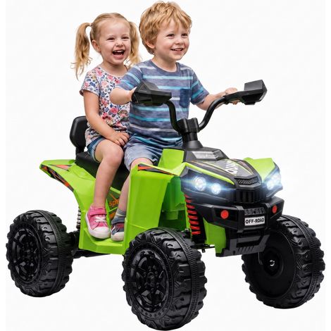 AIYAPLAY 24V 2 Seater Electric Quad Bike for Kids, Ride On Car ATV Green (1/5)