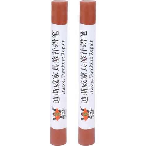 Lot de 2 crayons de réparation pour meubles et sols, pour retouches de peinture, en bois composite et chêne rouge. (1/5)