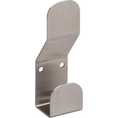 Bi-patère - Décor : Inox brossé - Hauteur : 130 mm - Largeur : 42 mm - Matériau : Acier - Profondeur : 35 mm - DEVISMES