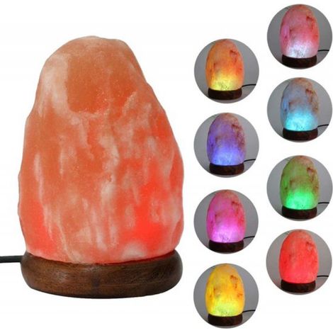 Lampe LED RGB premium en cristal de sel - USB - 18 cm de haut - 2 kg (1/4)