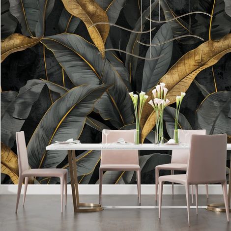 Papier Peint Tropical - Palmes Nocturnes - 150 x 250 cm (1/2)