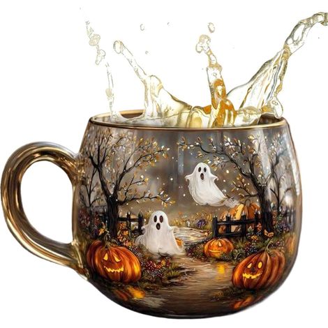 Verres en Verre Halloween - Mug à Café Halloween Motif Peint (1/5)