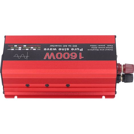 Onduleur sinus pur 1600W sécurisé alliage aluminium solaire extérieur convertisseur voiture bateau 12V CC 220V CA (1/5)