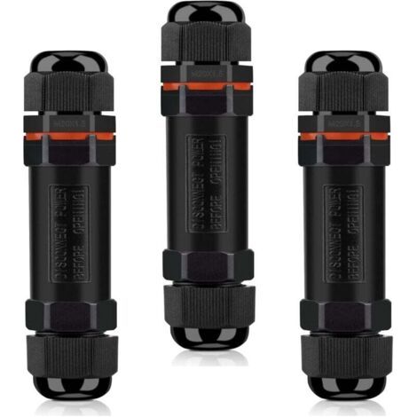 Boîte de Dérivation Étanche IP68 Lot de 3 Connecteurs pour Câbles 6-12mm 3 Fils Extérieur (1/4)