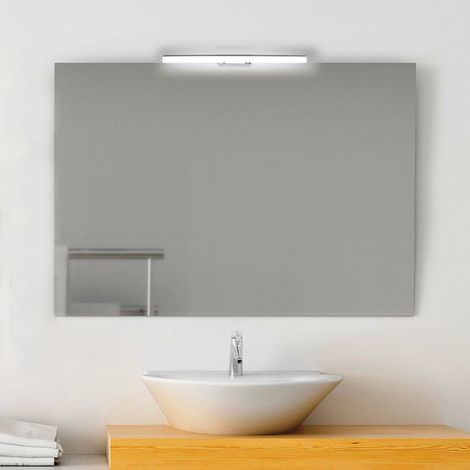 Specchio bagno 100x70 cm filo lucido con lampada led  specchio senza lampada