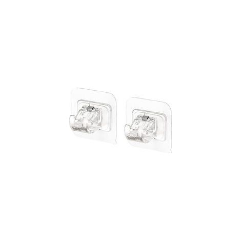 Lot de 4 supports autocollants transparents pour tringle à rideau –