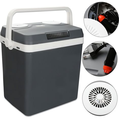 SWANEW Mini Frigo Portatile elettrico 32L per Auto e Ufficio. Frigorifero Piccolo per Brevi Viaggi. Caldo e Freddo 12V 220V 12V 220V Grigio (1/5)