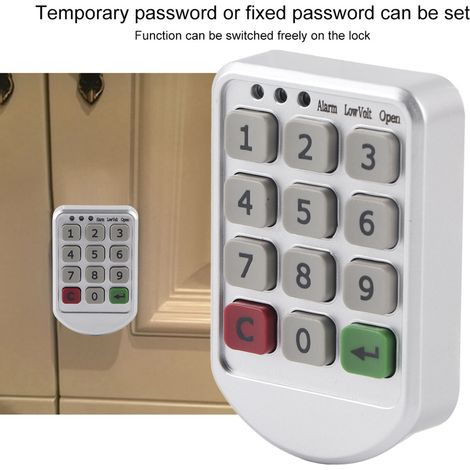 Clavier numérique électronique sécurisé pour porte de cabinet avec code secret en ABS (1/5)