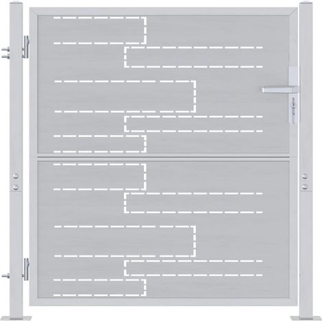 Maison Exclusive - Porte de Jardin Argenté 85 x 97 cm Acier inoxydable