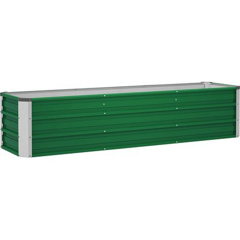 AMXCNOY Jardinière surélevée en acier, bac à fleurs, 183 x 47 x 40 cm, avec housses vertes pour légumes et fleurs (1/5)