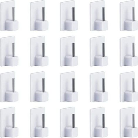 20 pcs Rideaux Crochets Adhésifs pour Tringle Rideau Crochet Autocollant Accroche Rideau Sans Percage 1928mm (1/3)