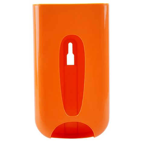 Porte-sacs poubelle en plastique, rangement pour sacs poubelle, support mural rétractable, orange, 14 x 7 x 25 cm (1/2)