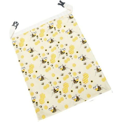 Sac à pain réutilisable en cire d'abeille alimentaire, avec élastique en coton biologique, pour conserver le pain frais naturellement (1/5)