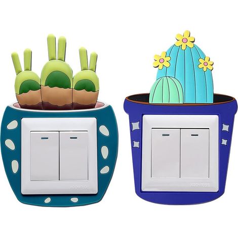 Lot de 2 stickers muraux pour interrupteurs de chambres (garçons et filles), lapin et dragon royal. (1/4)