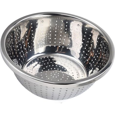 Panier de lavage de légumes, passoire multifonction antirouille en acier inoxydable pour la cuisine et la maison, argent 24cm. (1/5)