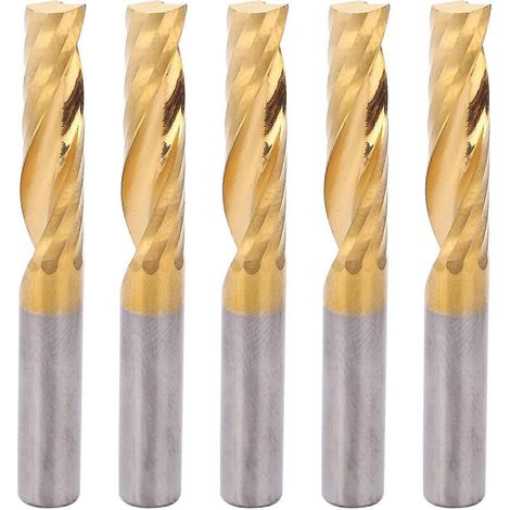 5-teiliges Set Spiralfräser aus HSS (Hochleistungsschnellstahl) für CNC-Fräsen, 6 x 25 x 50 mm