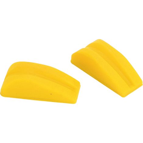 Set aus 2 leichten, gelben Gummi-Vibrationsdämpfern für Bögen zur Reduzierung von Geräuschen und Saitenschwingungen. (1/5)