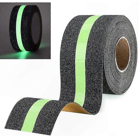 Ruban Adhésif Lumineux dans le Noir, 5m x 5cm, Film Antidérapant pour Escaliers, Échelles et Sols Glissants, Usage Intérieur et Extérieur (1/5)