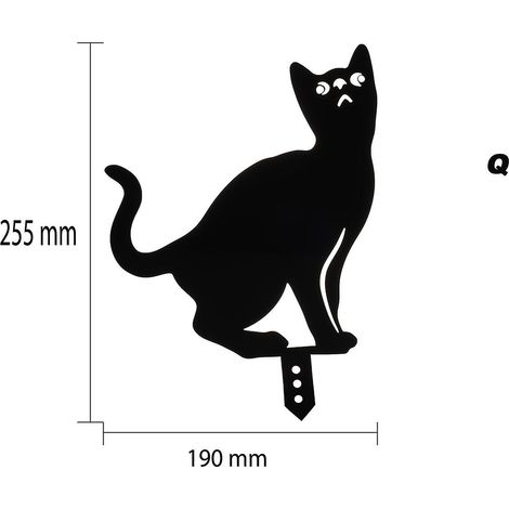 Lot de 3 piquets décoratifs en forme de chat noir pour jardin, pelouse et allée cadeau artistique idéal pour les fêtes et festivals. (1/3)