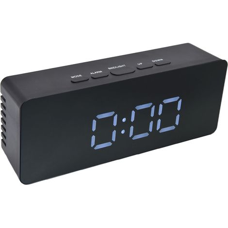 Multifunktionale LED-Uhr mit USB-Anschluss, 3 Beleuchtungsmodi, Schlummerfunktion, Celsius-/Fahrenheit-Anzeige, Digitalwecker, Schwarz (1/5)