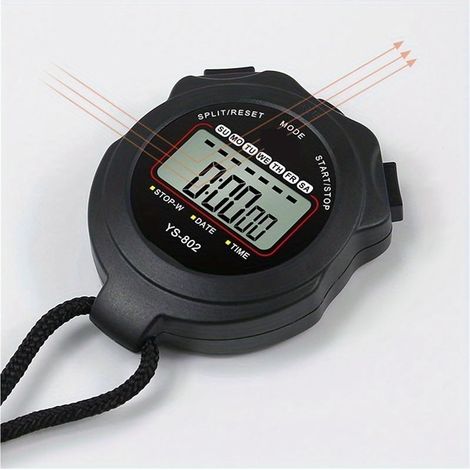 Aérobic Arbitre Compétition Outils Spéciaux Chronomètre Minuterie Formation Éducation Physique Professeur Athlétisme Outils De Course(Black) (1/5)