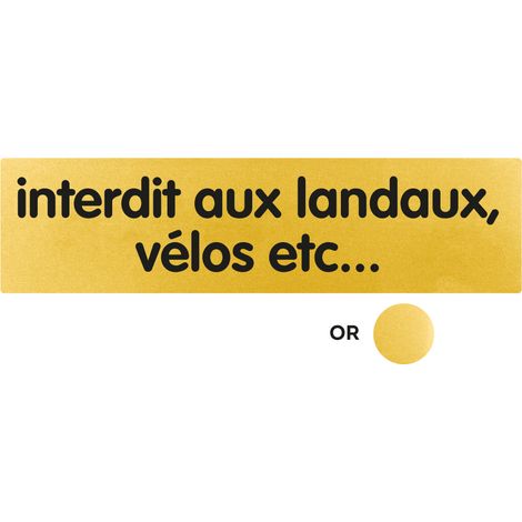 Plaque de porte Interdit aux landaux et vélos - Classique or 170x45mm - 4490731