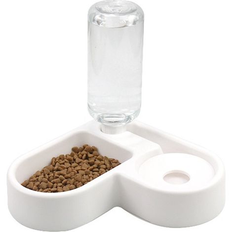 Comedero con dispensador autom谩tico de agua para perros y gatos (2 unidades) (1/5)