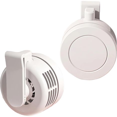 Lot de 2 Ventilateurs Rechargeables à Clip, Mini Ventilateur Personnel pour Travail Extérieur-Blanc (1/5)