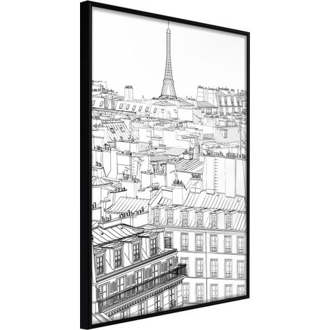 Affiche Murale Encadrée "Fashion Capital" 30 x 42 cm Noir