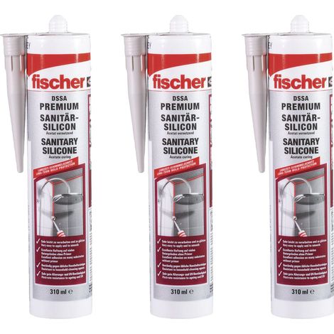 Fischer silicone sanitaire DSSA 310 gris sanitaire (3 pces) - 573641 (1/4)