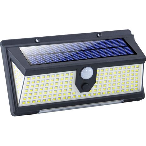 Lámpara LED blanca para exteriores con panel solar y sensor de movimiento