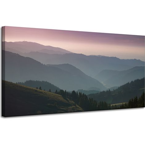 Leinwanddruck Naturstraße Bergblick 120x60