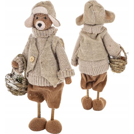 Figurine d'ours en peluche dans un panier en forme de pull, 32 cm, grand cadeau de Noël pour la Saint-Nicolas (1/5)