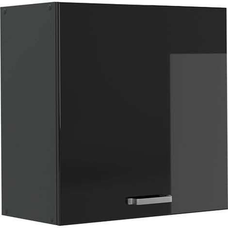 Hängeschrank R-Line, Schwarz Hochglanz/Anthrazit, 60 cm mit 1 Tür, Vicco (1/5)