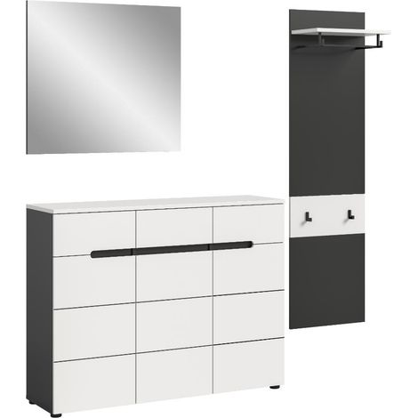 Canu Garderobenmöbel Set C30 weiß, grau.